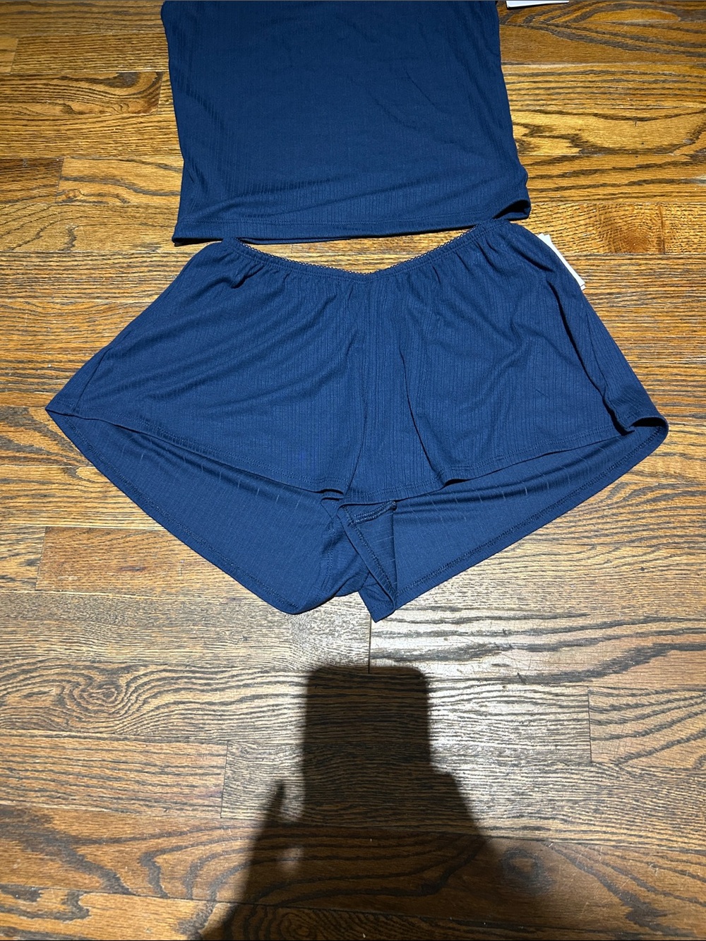 Auden Navy Ribbed Tank & Short Sleep Set - Picture 3 of 11